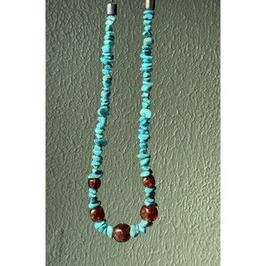 Jay King Desert Rose Trading Co 22.5" Turquoise Nugget & Amber Necklace Navajo